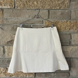 Ann Taylor White Fit and Flare Mini Skirt Textured Size 12